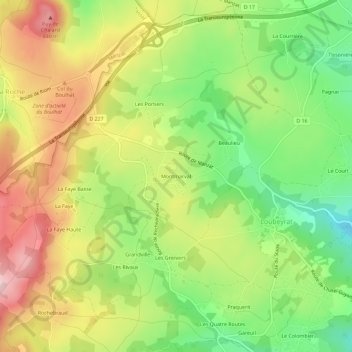 Montmarval topographic map, elevation, terrain