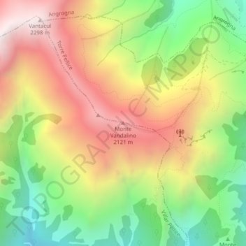 Monte Vandalino topographic map, elevation, terrain