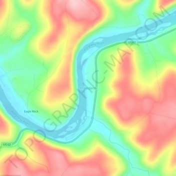 President topographic map, elevation, terrain