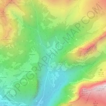 Les Allamands topographic map, elevation, terrain