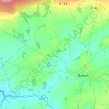 La Huttière topographic map, elevation, terrain