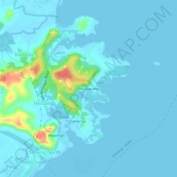 Maybacong topographic map, elevation, terrain
