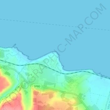 Punta Safò topographic map, elevation, terrain
