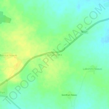 Kalyanpura topographic map, elevation, terrain