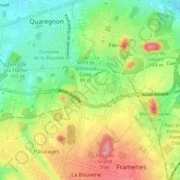 Les Six Chemins topographic map, elevation, terrain