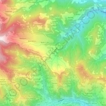 Musi topographic map, elevation, terrain