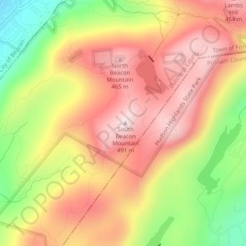 Mt. Beacon Fire Observation Tower topographic map, elevation, terrain