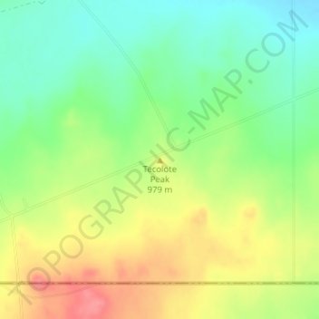 Tecolote Peak topographic map, elevation, terrain