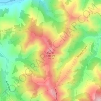 Monte Spaduro topographic map, elevation, terrain