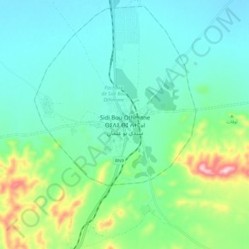 Sidi Bou Othmane topographic map, elevation, terrain