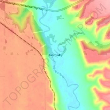 Harrowby topographic map, elevation, terrain