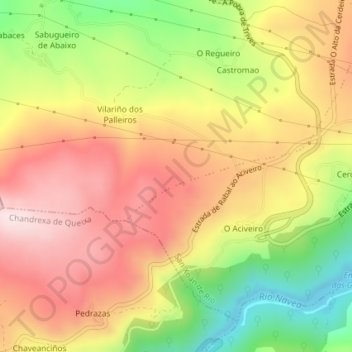 Alto de Cerdeira topographic map, elevation, terrain