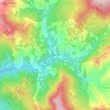 Rimbocchi topographic map, elevation, terrain