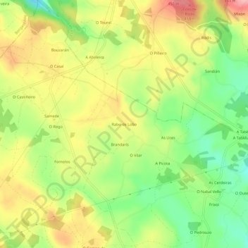 Rabo de Lobo topographic map, elevation, terrain
