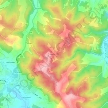 Gagne Po topographic map, elevation, terrain