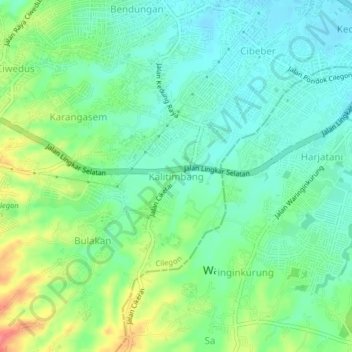 Kalitimbang topographic map, elevation, terrain