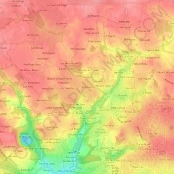 Kermaria topographic map, elevation, terrain