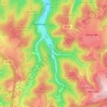 Lahmen Hasen topographic map, elevation, terrain
