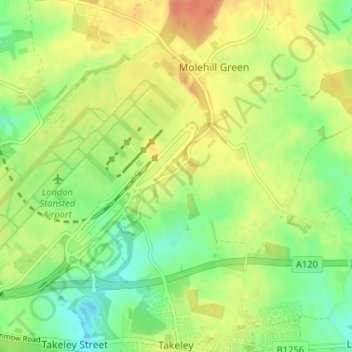 Mill End topographic map, elevation, terrain