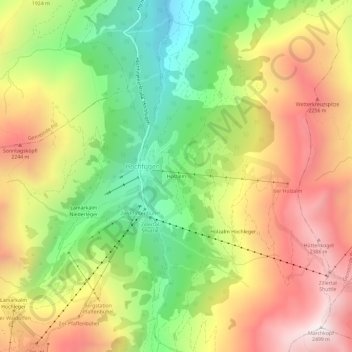 Holzalm topographic map, elevation, terrain