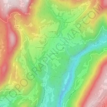 La Caserne topographic map, elevation, terrain