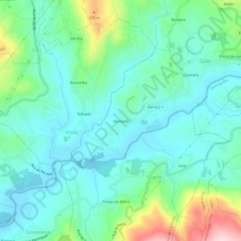 Quintela topographic map, elevation, terrain