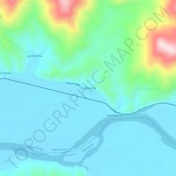 Curtiduría topographic map, elevation, terrain