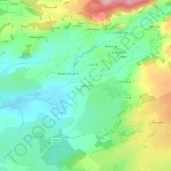 Lamure topographic map, elevation, terrain