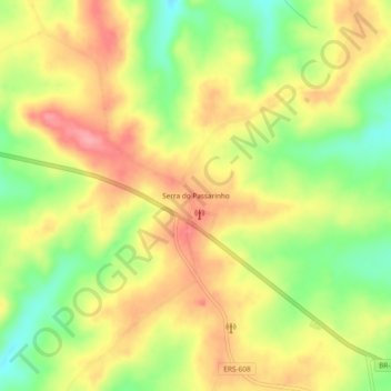 Serra do Passarinho topographic map, elevation, terrain