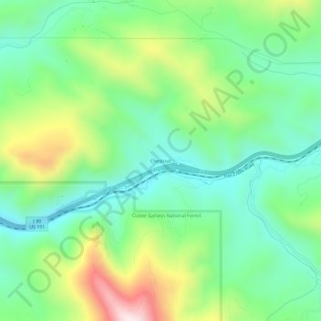Chestnut topographic map, elevation, terrain