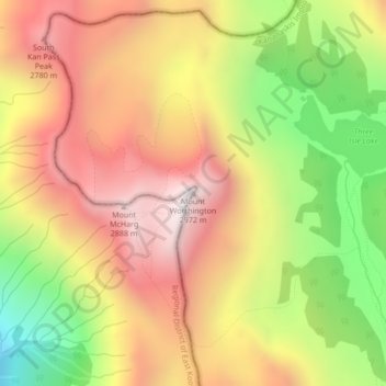 Mount Worthington topographic map, elevation, terrain