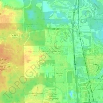 Stillwater Community topographic map, elevation, terrain