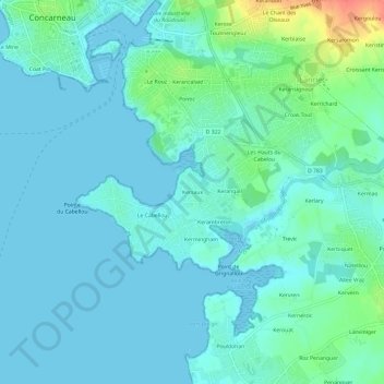 Kersaux topographic map, elevation, terrain