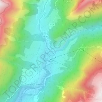 Val-Cenis topographic map, elevation, terrain