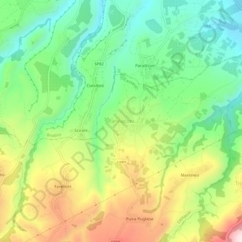 Pannaconi topographic map, elevation, terrain