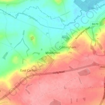 Middleton topographic map, elevation, terrain