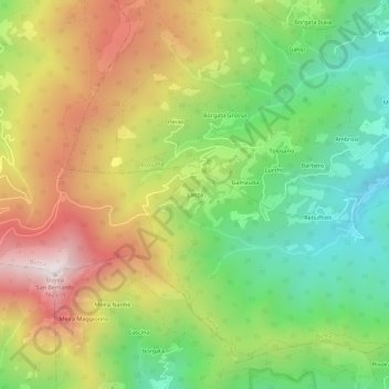 Lanza topographic map, elevation, terrain