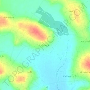 Nkenge topographic map, elevation, terrain