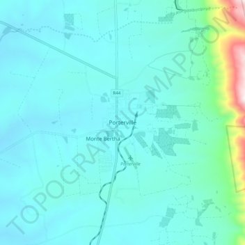 Porterville topographic map, elevation, terrain
