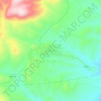 Aïn Fetah topographic map, elevation, terrain