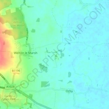 Boothby topographic map, elevation, terrain