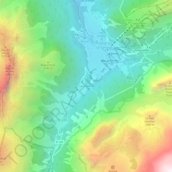 La Chollière topographic map, elevation, terrain