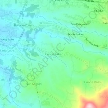Conde Labac topographic map, elevation, terrain