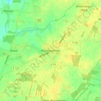 Ahrenswohlde topographic map, elevation, terrain