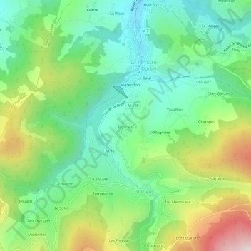 Saint-Just topographic map, elevation, terrain