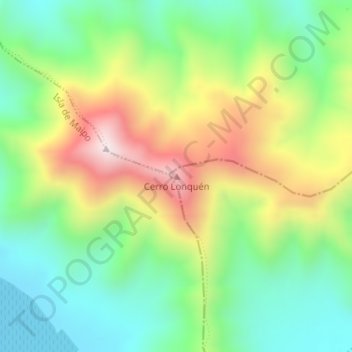 Cerro Lonquén topographic map, elevation, terrain
