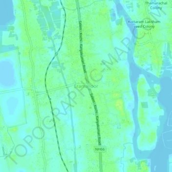 Eramalloor topographic map, elevation, terrain