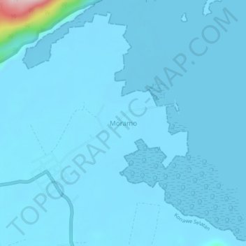 Moramo topographic map, elevation, terrain