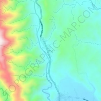 Piut topographic map, elevation, terrain