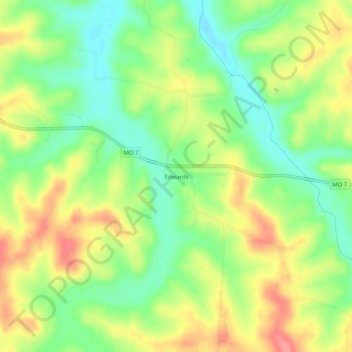 Edwards topographic map, elevation, terrain